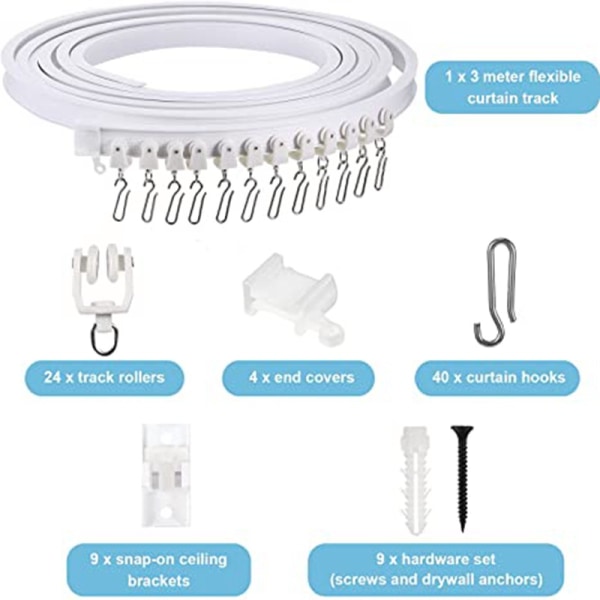 5 m U-formad L-formad set, böjbar tyst sl