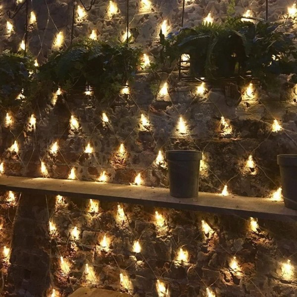 100 LED-lampor Mesh Ljusgardin Fairy Lights Varma