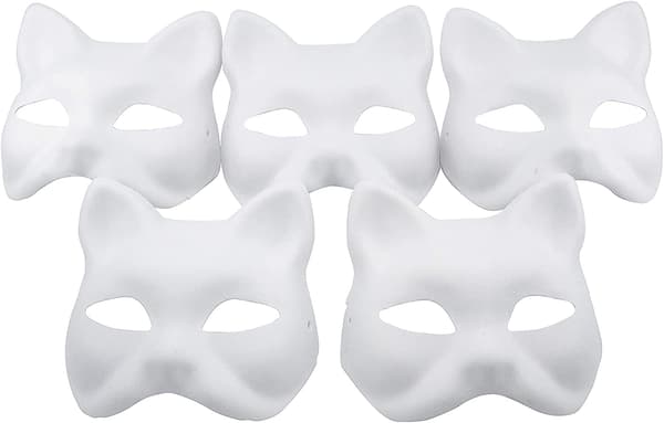 Rävmasker för Halloween, 5-pack