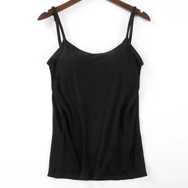 Polstret blød Casual BH top til kvinder sort black XL