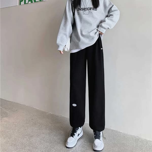 Bundle Feet Harem Pants Kvinner Solid Causal Kvinnelige Bukser Løse klær grå pluss fløyel gray plus velvet M
