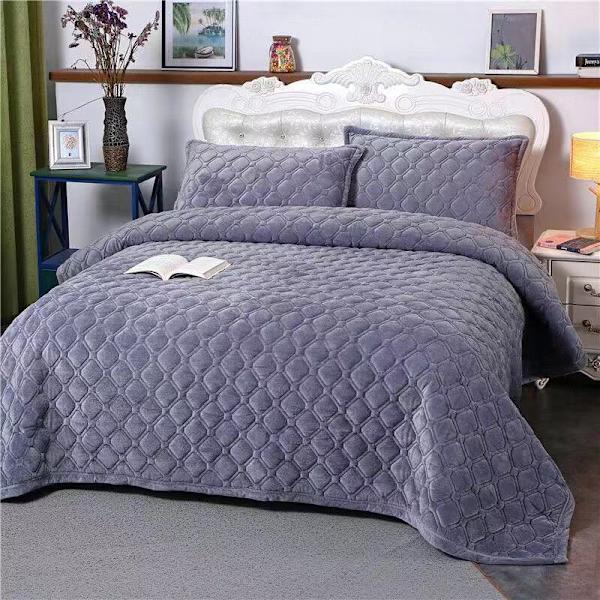 Blødt komforttæppe Tredelt krystal fløjlsseng ren farve varm Holder flannel fortykket fløjl vinter diset grå Hazy gray 150x200cm
