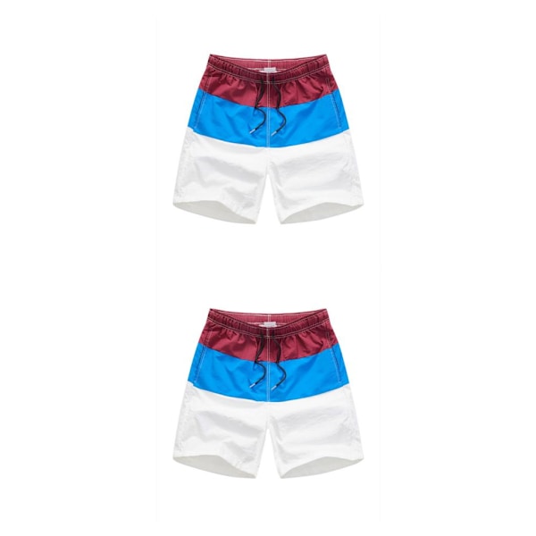 1/2/3/5 Hengittävät ja tyylikkäät miesten shortsit - kesään Sininen ja Viininpunainen XL,1 Blue and Wine Red XL,1 2PCS