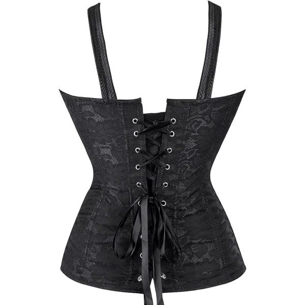 Korsetter for kvinner Overbust Bustier Topp Gothic Sexy Shoulder 2928black 2928black 5XL