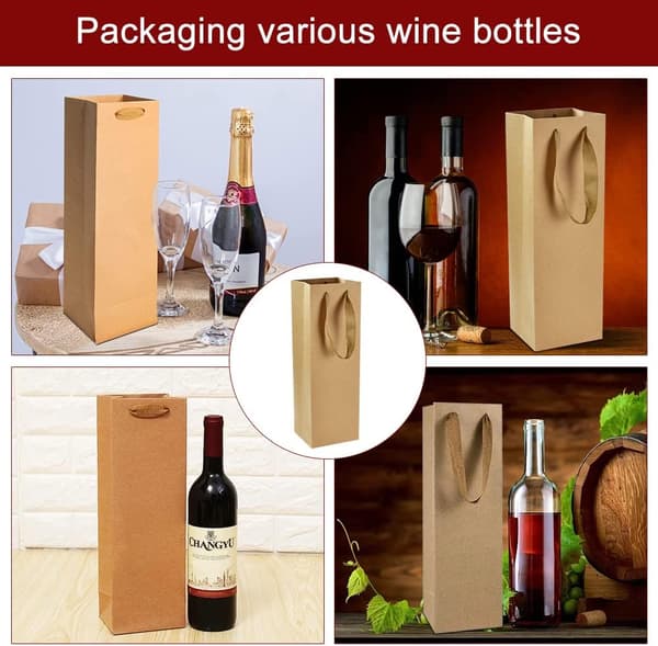 15 ST A Kraft Gift Bag - Pullon koko - 11 * 9 * 35 cm - Kraft Gift Wr