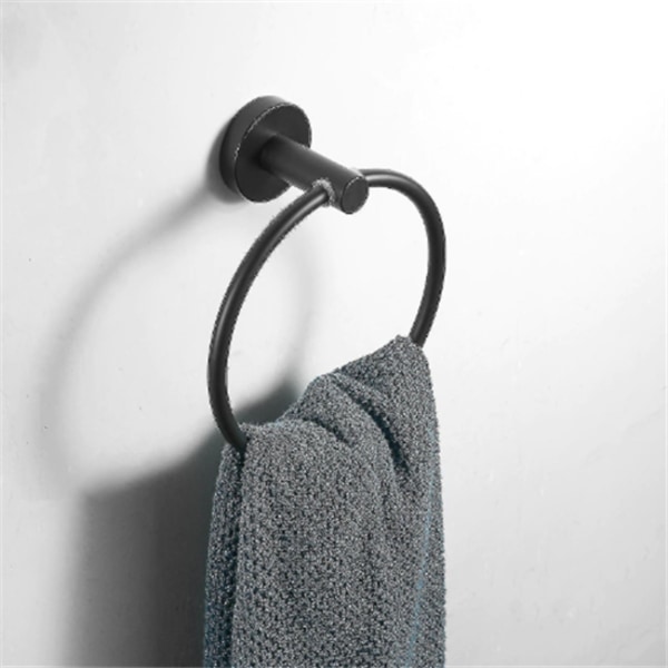Modernt badrum svart hårdvara handdukshållare i rostfritt stål