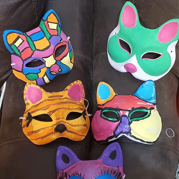 Rävmasker för Halloween, 5-pack