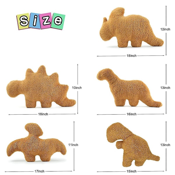 Dinosaur Chicken Nugget Pute Plysj Leker, Myke Dino kosedyr Leker Dukker, Gaver Til Barn Hjem Innredning Pterosaur