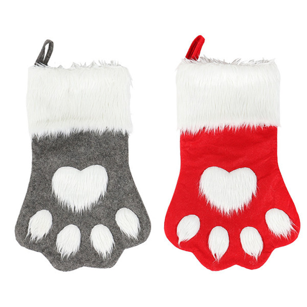 Hund katt julstrumpor, plysch hängstrumpor för semest