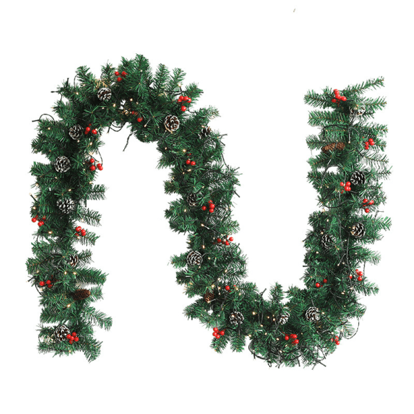 Christmas Garland 10FT Outdoor Xmas Garland Furukirland med