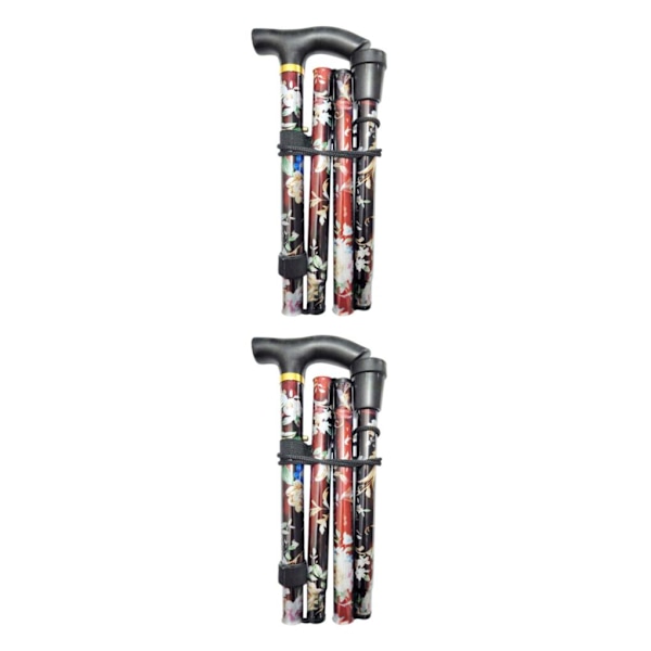1/2/3 foldestang Justerbar 5-sektions håndcampingstang sort 84-93 cm Black 84-93cm 2Set