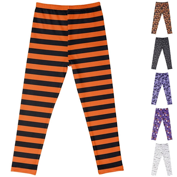 Raidalliset housut lapsille Halloween pitkät housut Purppura Purple 140cm