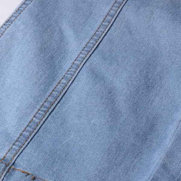 Kvinner med lav vekst utsvingte jeans Stretchy jeans Bell Bottoms lyseblå Ljusblå XL