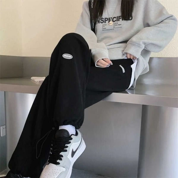 Bundle Feet Harem Pants Kvinder olid Causal Kvinde Bukser Løst tøj grå plus fløjl gray plus velvet S