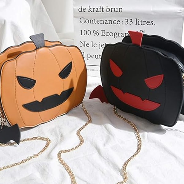 Crossbody Bag Halloween Pumpkin Messenger Bag Devil Shoulder Chain Bag för kvinnor Flickor Barn