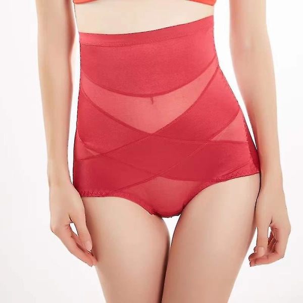 Cross Compression Abs Shaping Bukser Kvinder Ming Body Shaper Mavekontrol Rød Red XXL