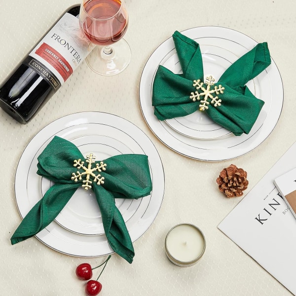 Serviettringer til bryllup Sett med 6 stk - Snowflake Gold Serviettringer til