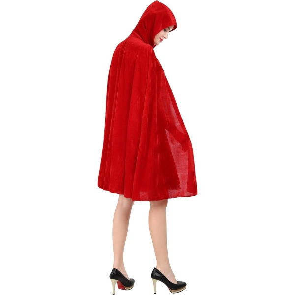 Rödluvans dräkt för kvinnor Röd Cape-mantel Halloween