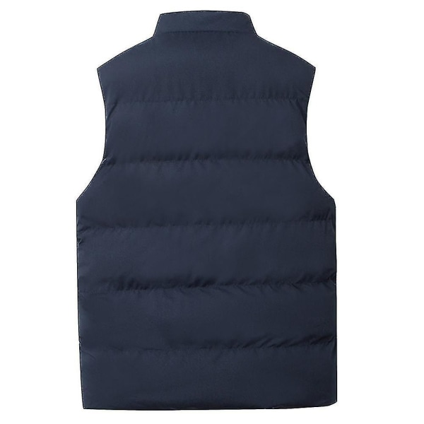 Lätt packbar dunväst för män ärmlös vadderad jacka M M Navy blue