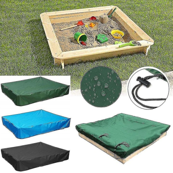 Dammtätt skydd Sandbox Cover Vattentätt Sandlåda Pool Cover Black Black 120*120