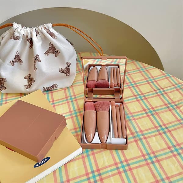 5 deler sett, bærbar blush børste, concealer børste