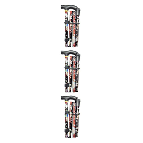 1/2/3 foldestang Justerbar 5-sektions håndcampingstang sort 84-93 cm Black 84-93cm 3Set