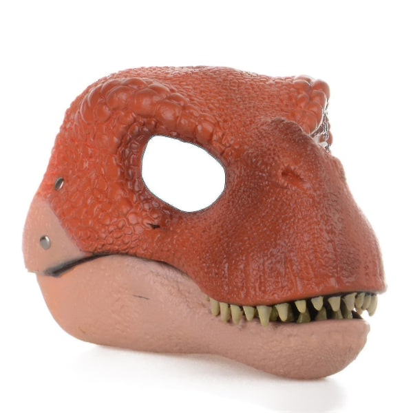 Dinosaur Mask Hodeplagg, Jurassic World Dinosaur Leker med åpning, bevegelig kjeve, Velociraptor Mask & Tyrannosaurus Rex Mask Bundle Brown