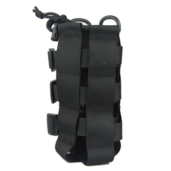 Multifunksjonell vannflaskeholderpose Justerbar vannkoker med doble fatspenner utendørs Svart Black Without Shoulder Strap