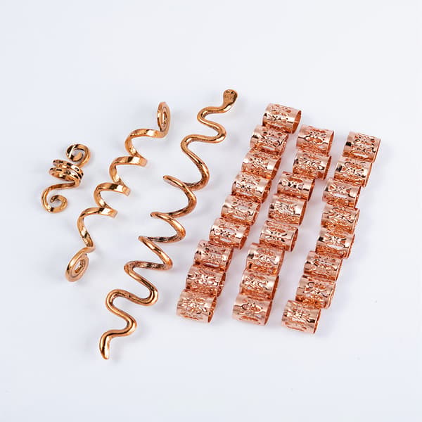 Retro etnisk ormform Smutsigt hårklämma Irländskt hårtillbehör Dreadlocks Hårklämma Rose Gold