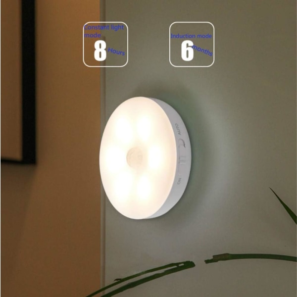 Garderob med rörelsesensor, vägglampor för nattlampor USB uppladdningsbar LED