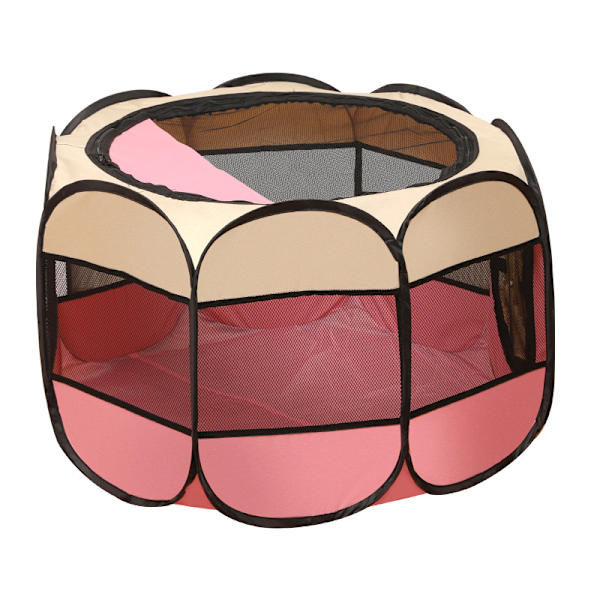 Bärbart hopfällbart husdjurstält Hundhusbur Beige plus blå Beige plus blå L:91*91*58cm