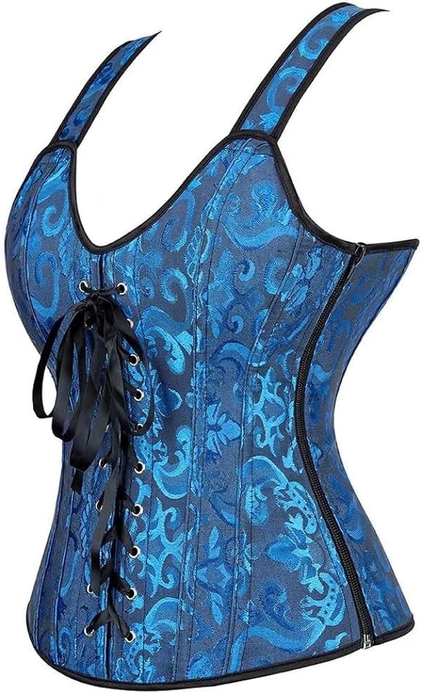 Korsetter til kvinder Overbust Bustier Top Gothic exy houlder Blue6806 Blue6806 S