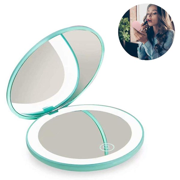 Led Compact Mirror 3x forstoring, myk lampe eller Portable Pocket Mirror