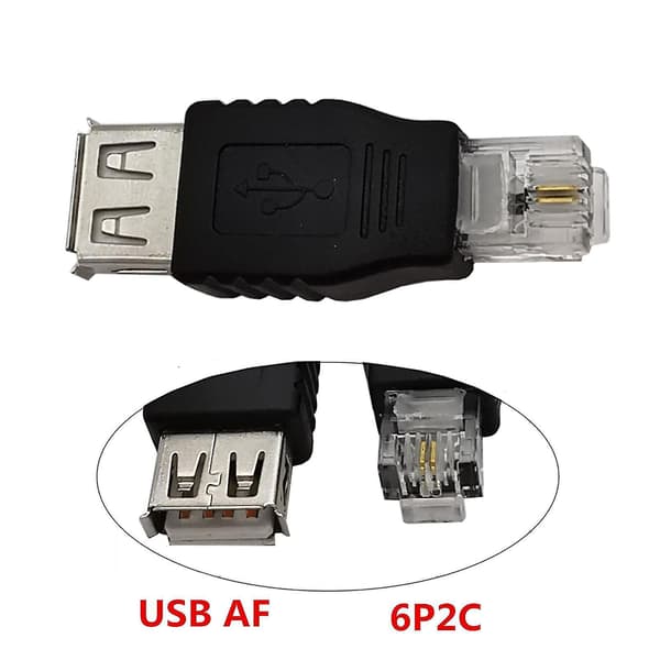 USB 2.0 til RJ11, USB A Hun til Telefonnetværk 6p2c RJ11 Hanadapter