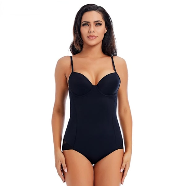 Fashion One-piece Corset haper Fajas Bodysuit för kvinnor Black Black S