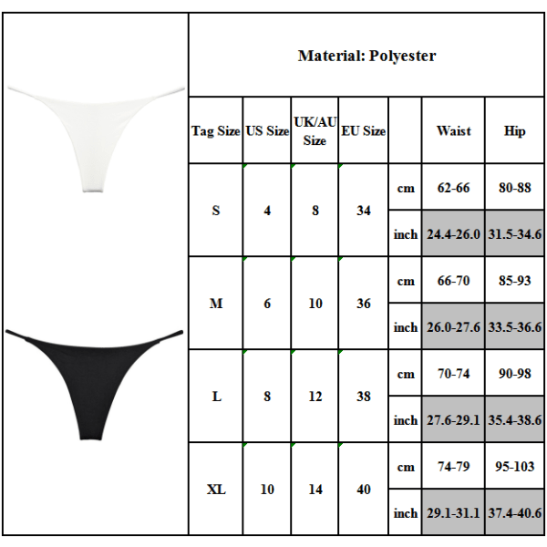 Kvinnor Underkläder icro G-string Underbyxor Bikini Underkläder Black Black M