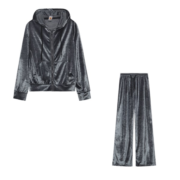 Dam sammet Juicy träningsoverall Couture träningsoveralltvådelad -1 grey grey XL