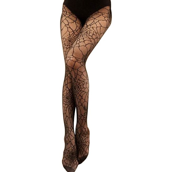 Halloween Strumpbyxor for kvinner Spindelnät Bodysuit Witch Fancy Dres