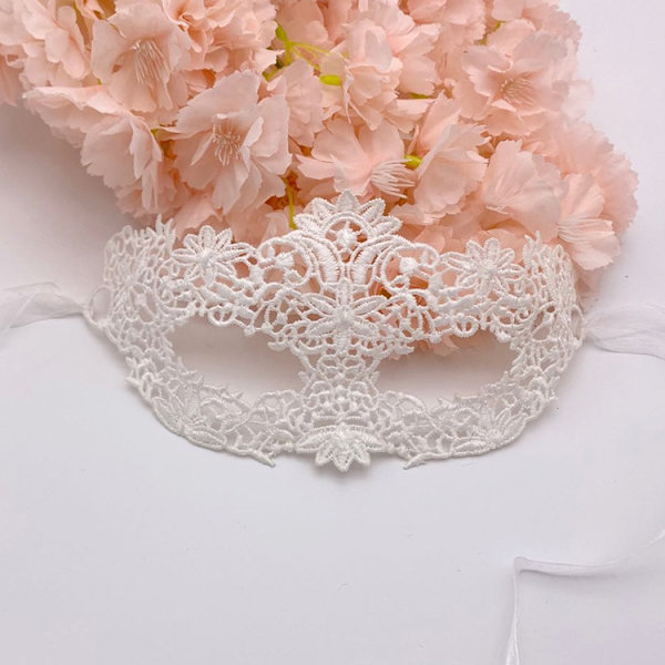 Halloween Masquerade Black Lace Mask Seksikäs puolikasvoinen silmänaamio white