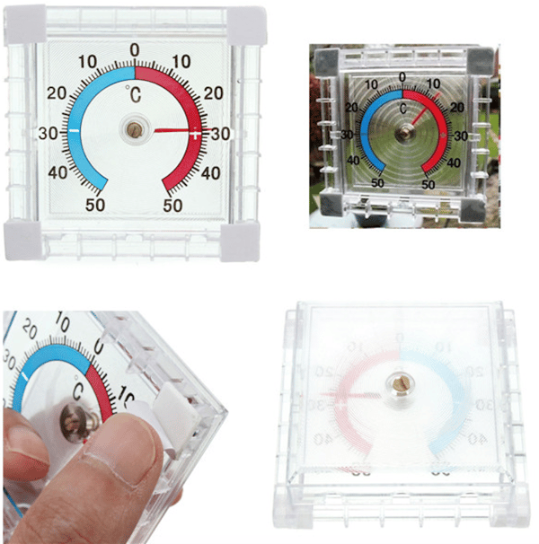 Utendørs termometer for vinduet transparent plastic