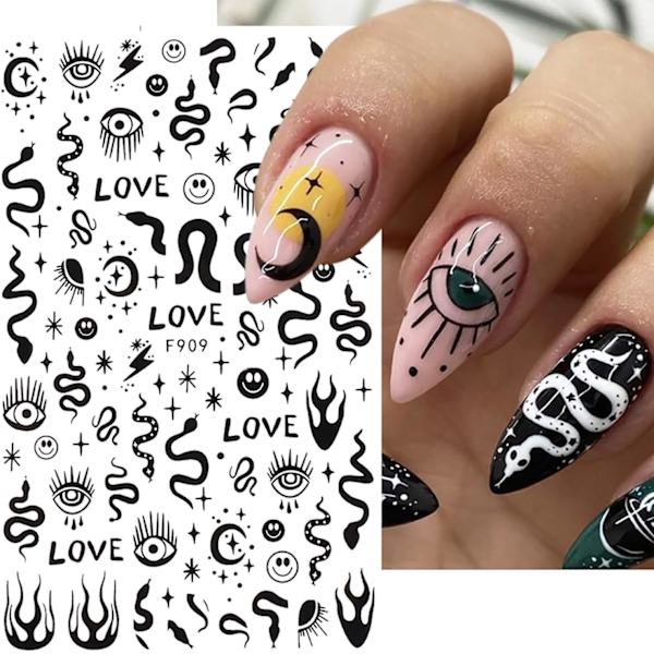Black Rose Nail Art itseliimautuva tarra 3D itseliimautuva kynsitarra Art