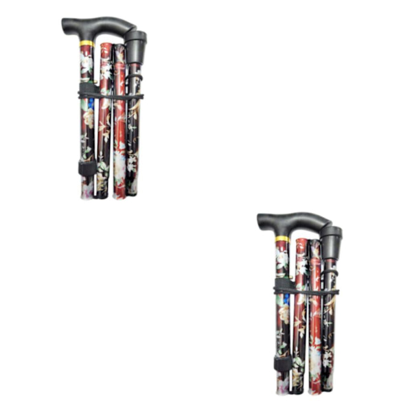 1/2/3 foldestang Justerbar 5-sektions håndcampingstang sort 84-93 cm Black 84-93cm 2Set