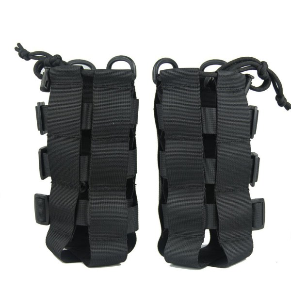 Multifunktionell vattenflaskhållare påse Justerbar vattenkokare med dubbla fatspännen utomhus Black Black With Shoulder Strap