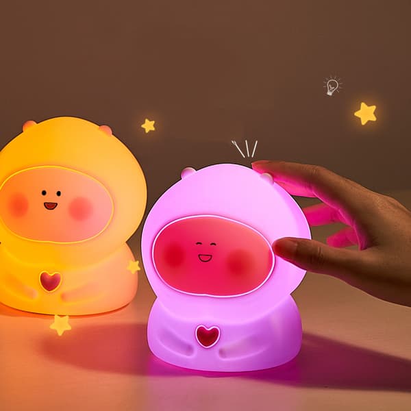 Nattlys, silikonlys, nattbordslampe