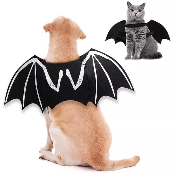 Halloween Creative Hunde Kat Lysende Bat Wings Tøj J luminousB M