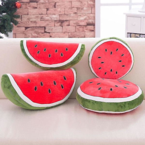 Söt vattenmelon kramande kudde bekväm och handkänsla present till julfödelsedag 40cm Semicircle
