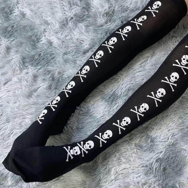 3 par Cosplay dekorative kraniestrømper Halloween Bone Soc