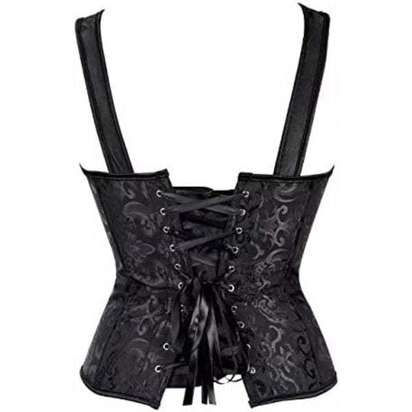 Korsetter för kvinnor Overbust Bustier Top Gothic Sexy Shoulder Black6806 Black6806 XL