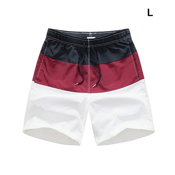 1/2/3/5 Hengittävät ja tyylikkäät miesten shortsit - kesään, viininpunainen ja musta L, Wine Red and Black L,1 1 Pc