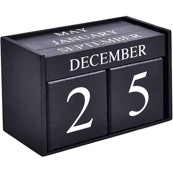 Puinen työpöytäkalenteri - Perpetual Block Month Date Dis